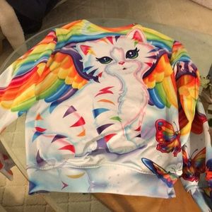 Lisa frank kitty sweater with butterfly rainbow